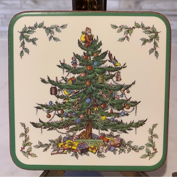 Spode Christmas Tree Coaster set of 6 - Picture 3 of 7